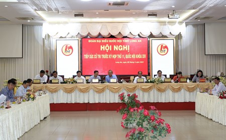 Phó Thủ tướng Thường trực Trương Hòa Bình tiếp xúc cử tri Long An